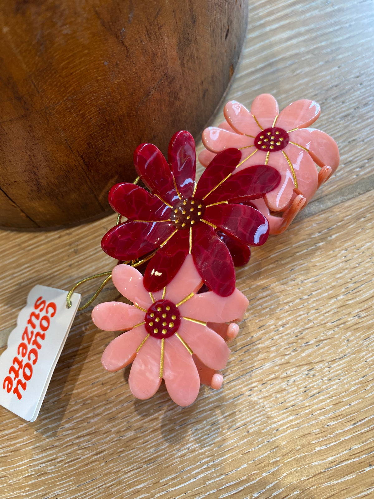 Large Pink Flowers Hair Claw