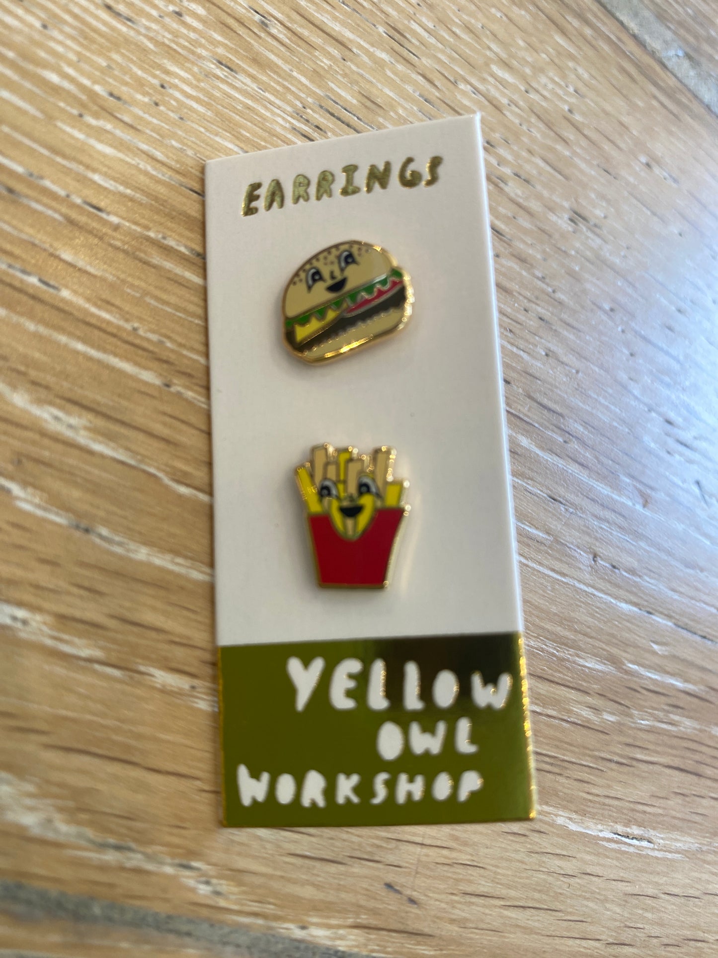 Yellow Owl Earrings studs