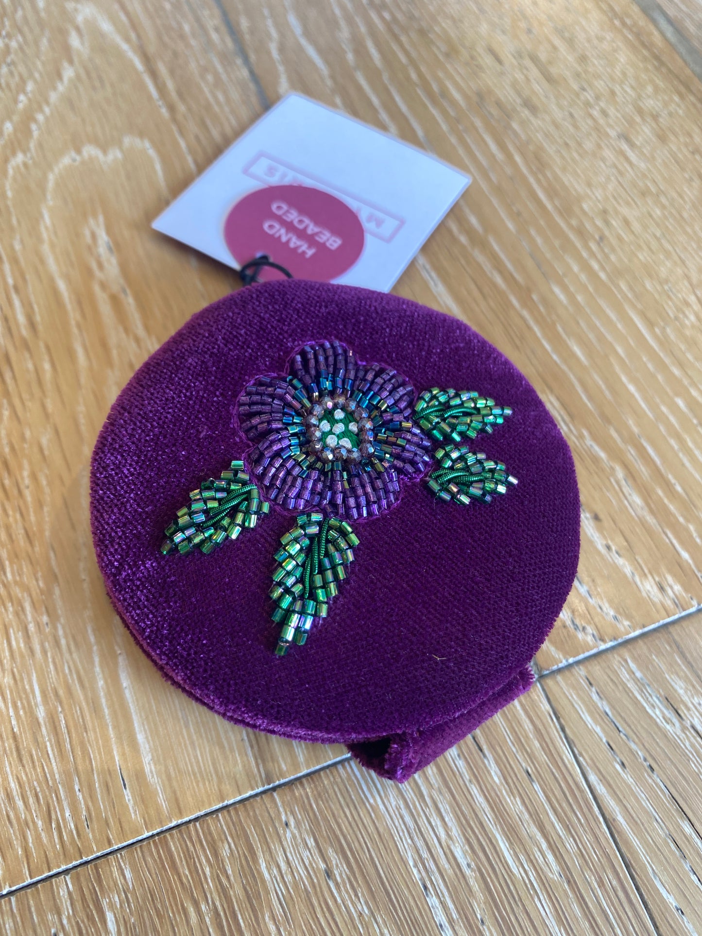 Purple Flower Compact Mirror