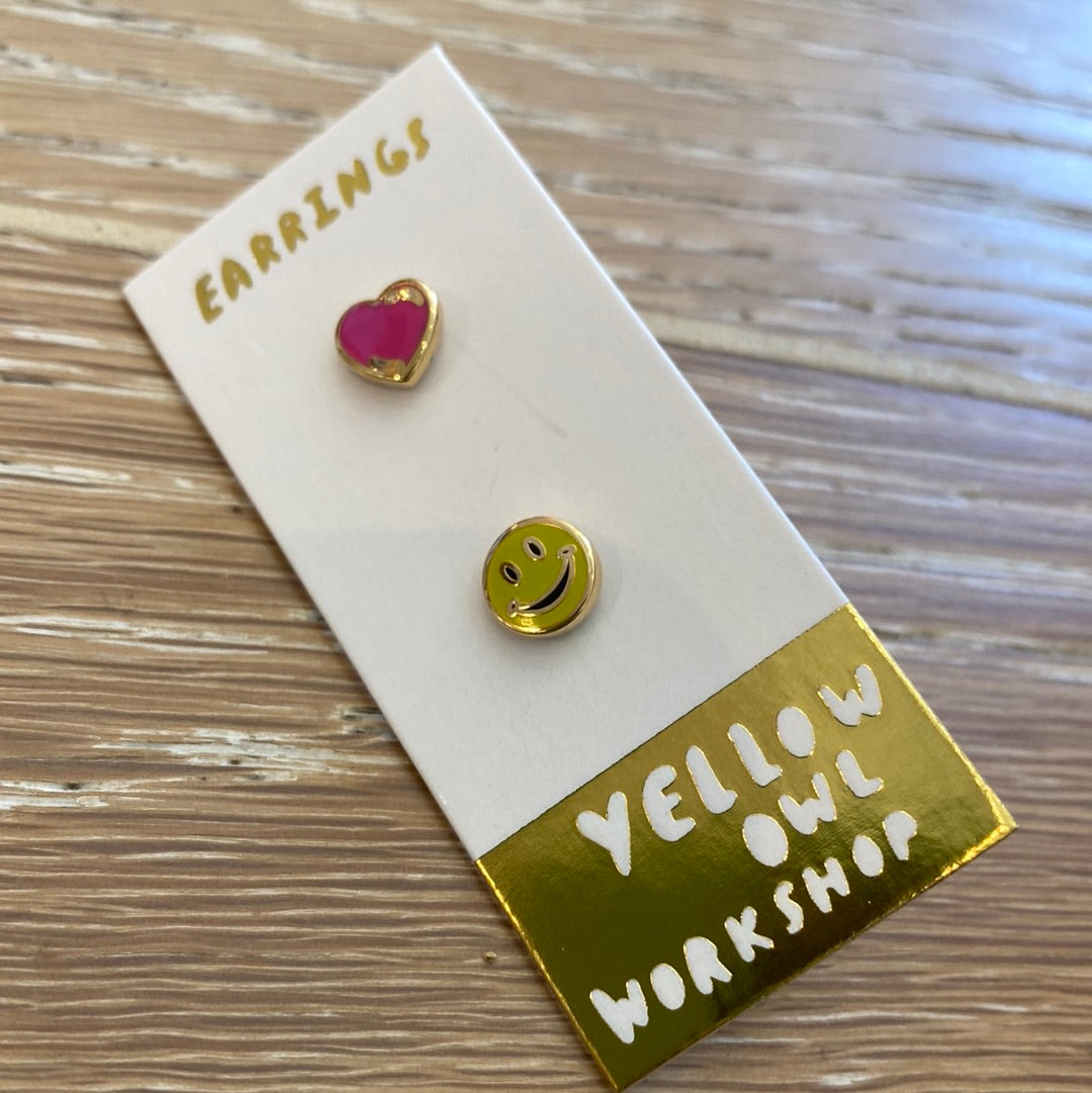 Yellow Owl Earrings studs