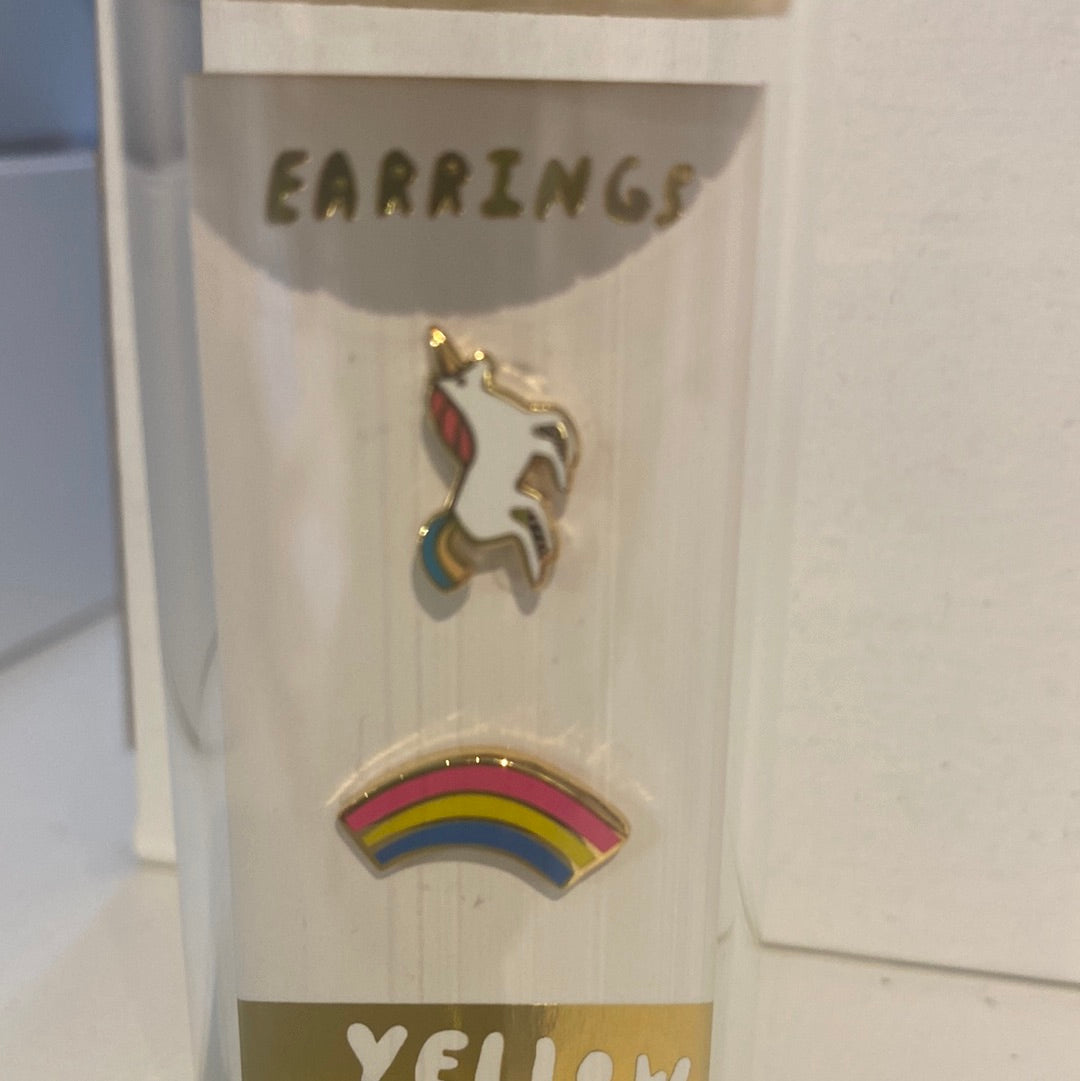 Yellow Owl Earrings studs