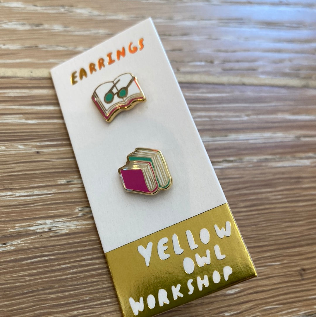 Yellow Owl Earrings studs