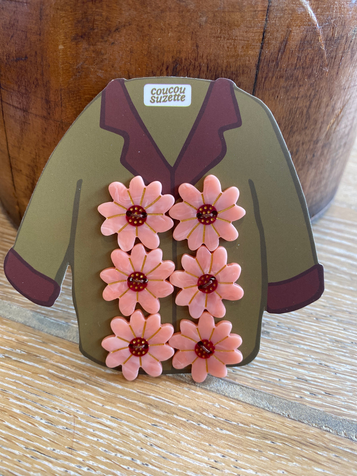 Pink Flower Button Kit