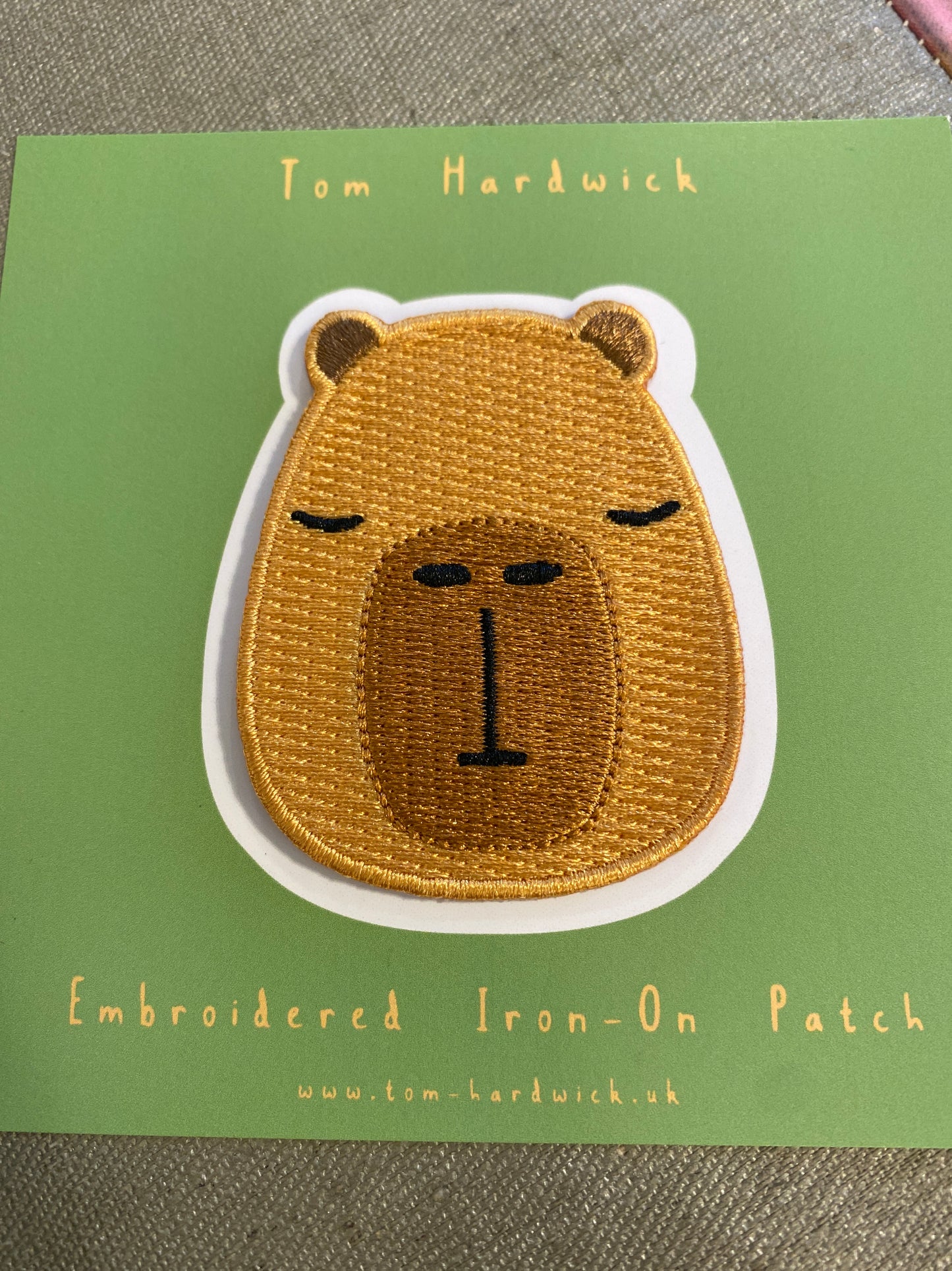 Capybara Head Embroidered Iron on Patches