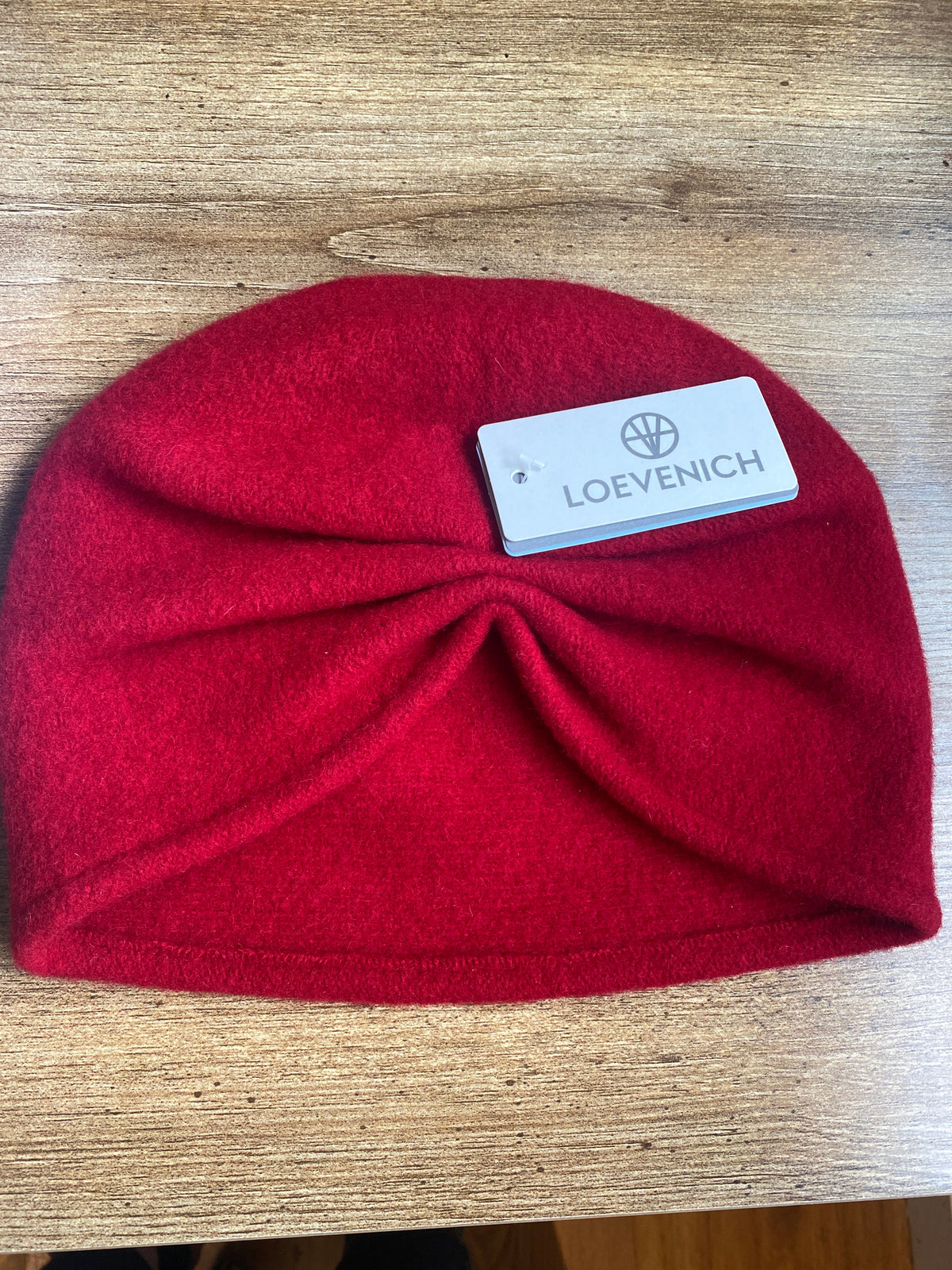 Loevenich Wool Beanie with Folded Back in Red
