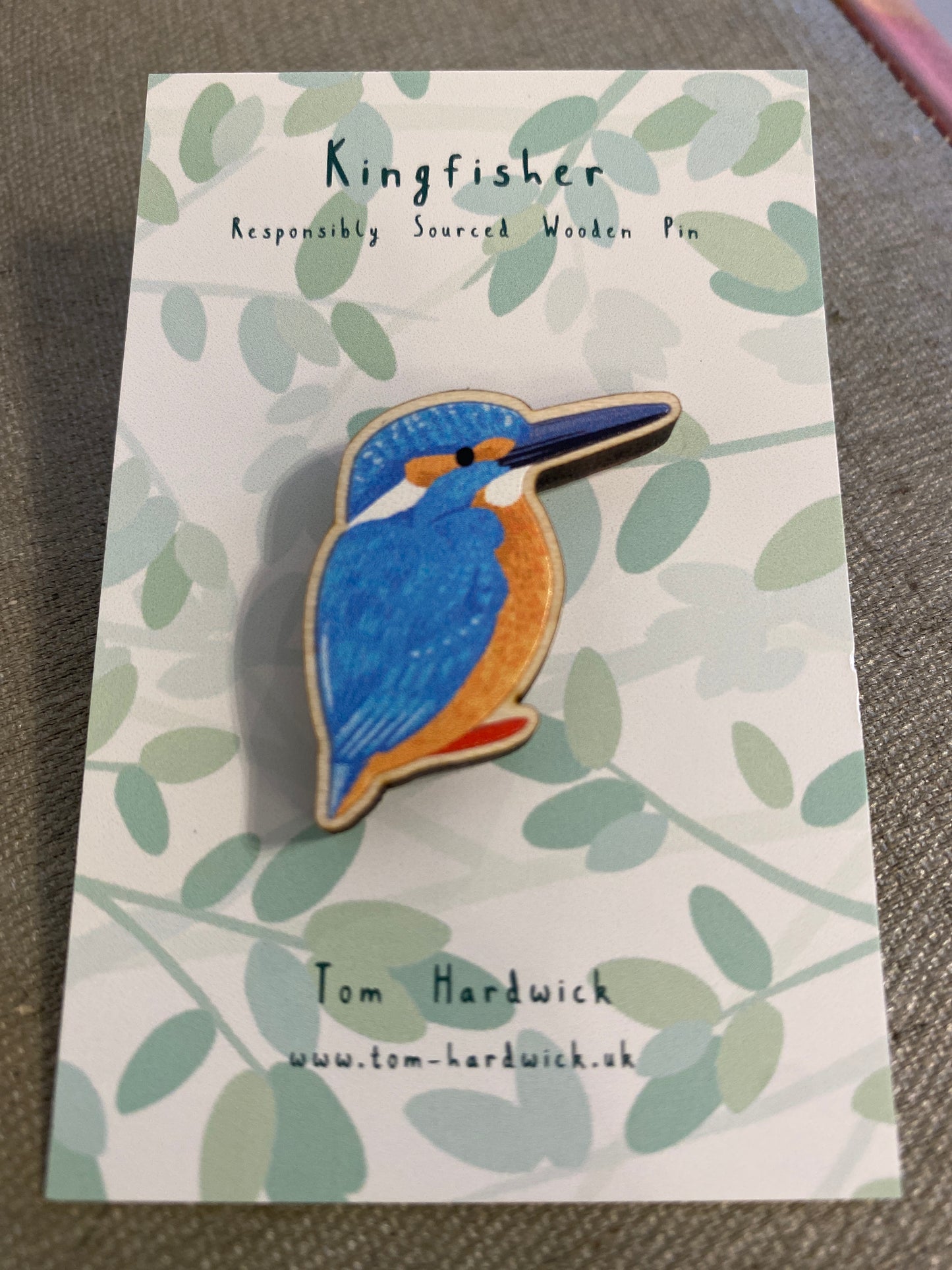 Kingfisher Wooden Pin