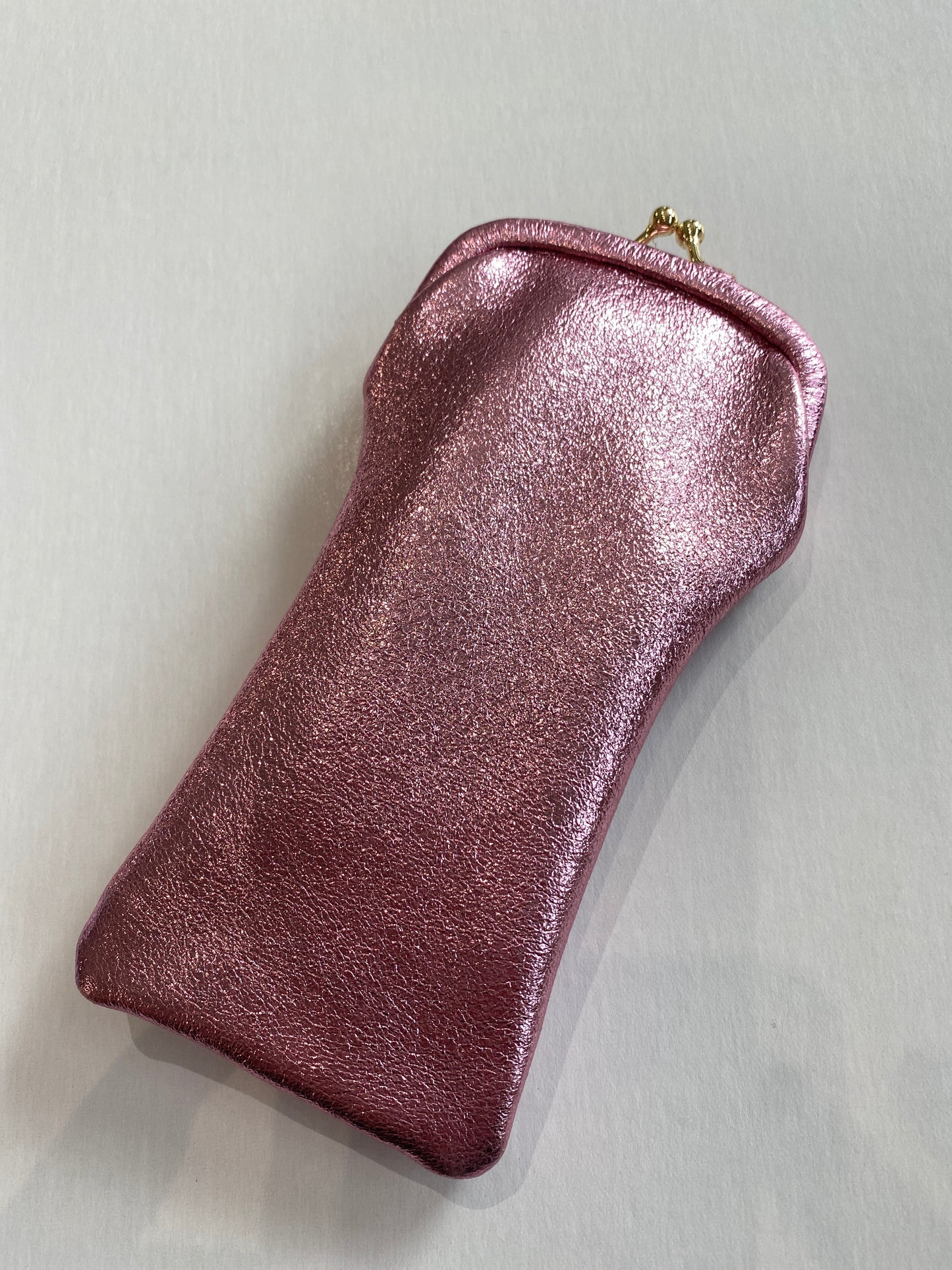 Leather Glasses Case with Retro Clasp Rose