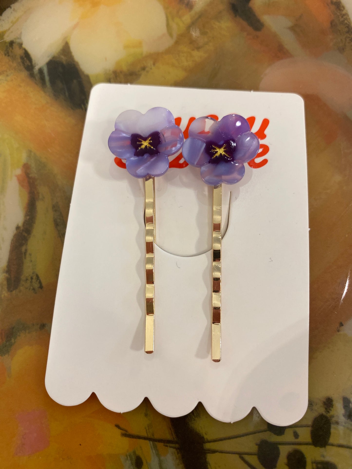 Pansies Bobby Pin Set