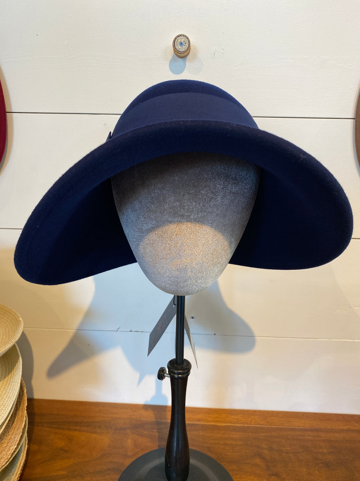 Rose Large Wool Cloche Hat with Bow