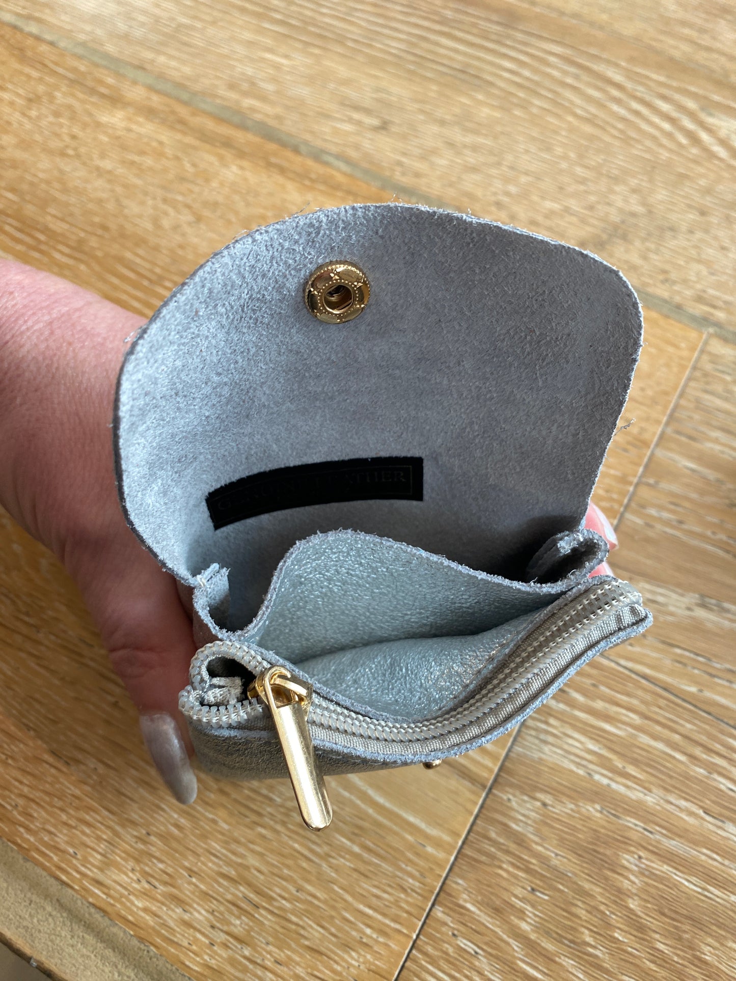 Leather Wallet Silver