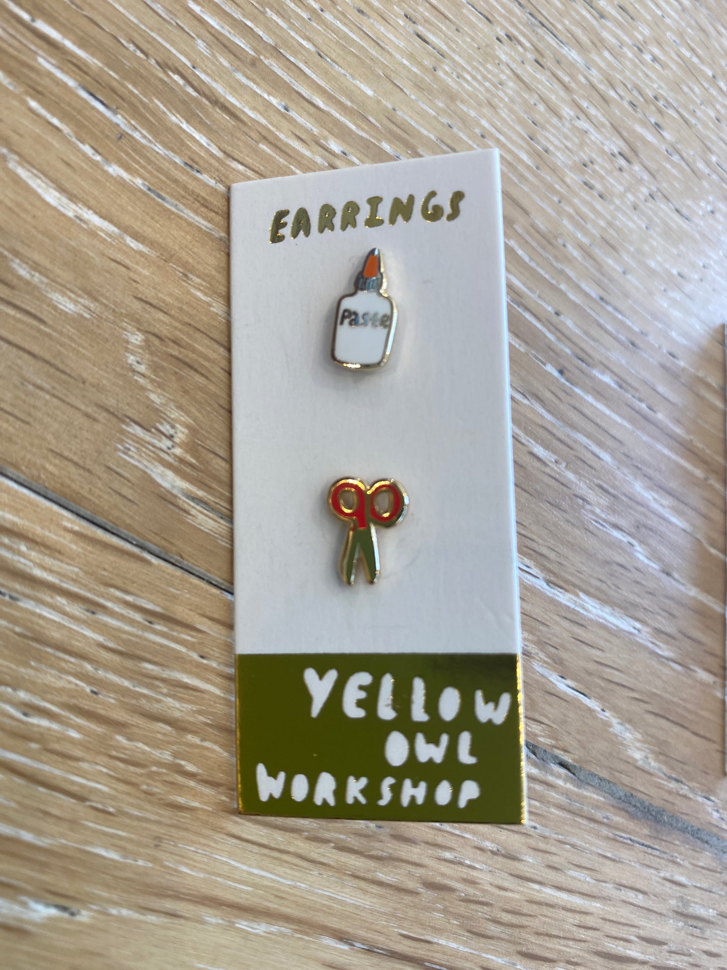 Yellow Owl Earrings studs