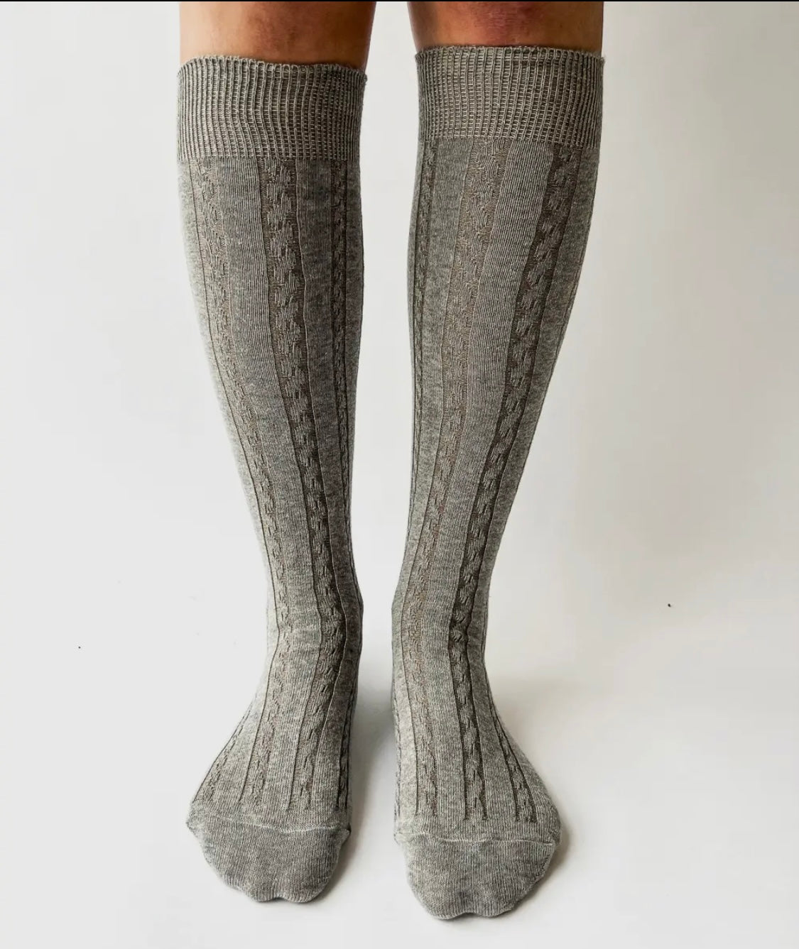 Cotton Cable Knee High Socks