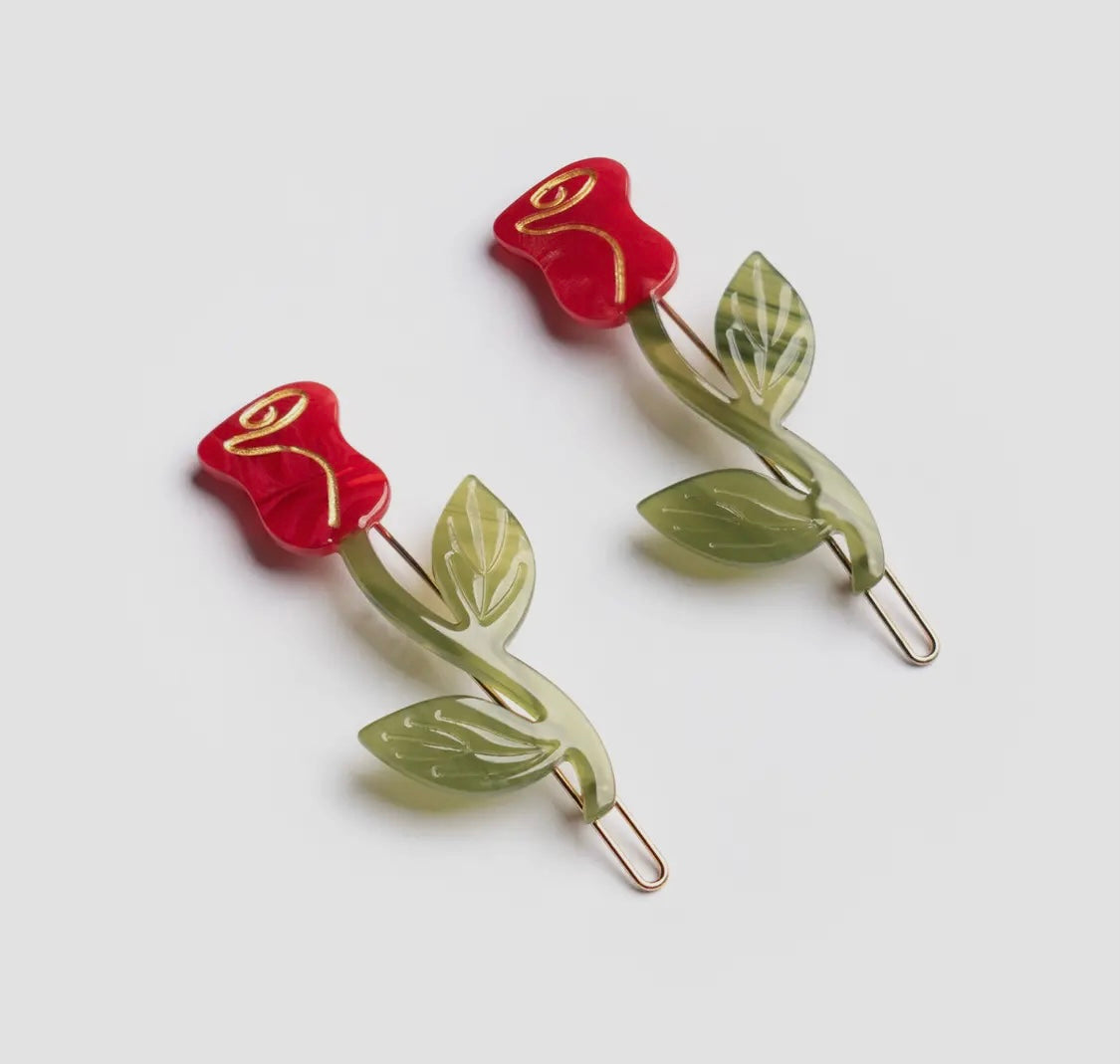 Rose Barrette Set