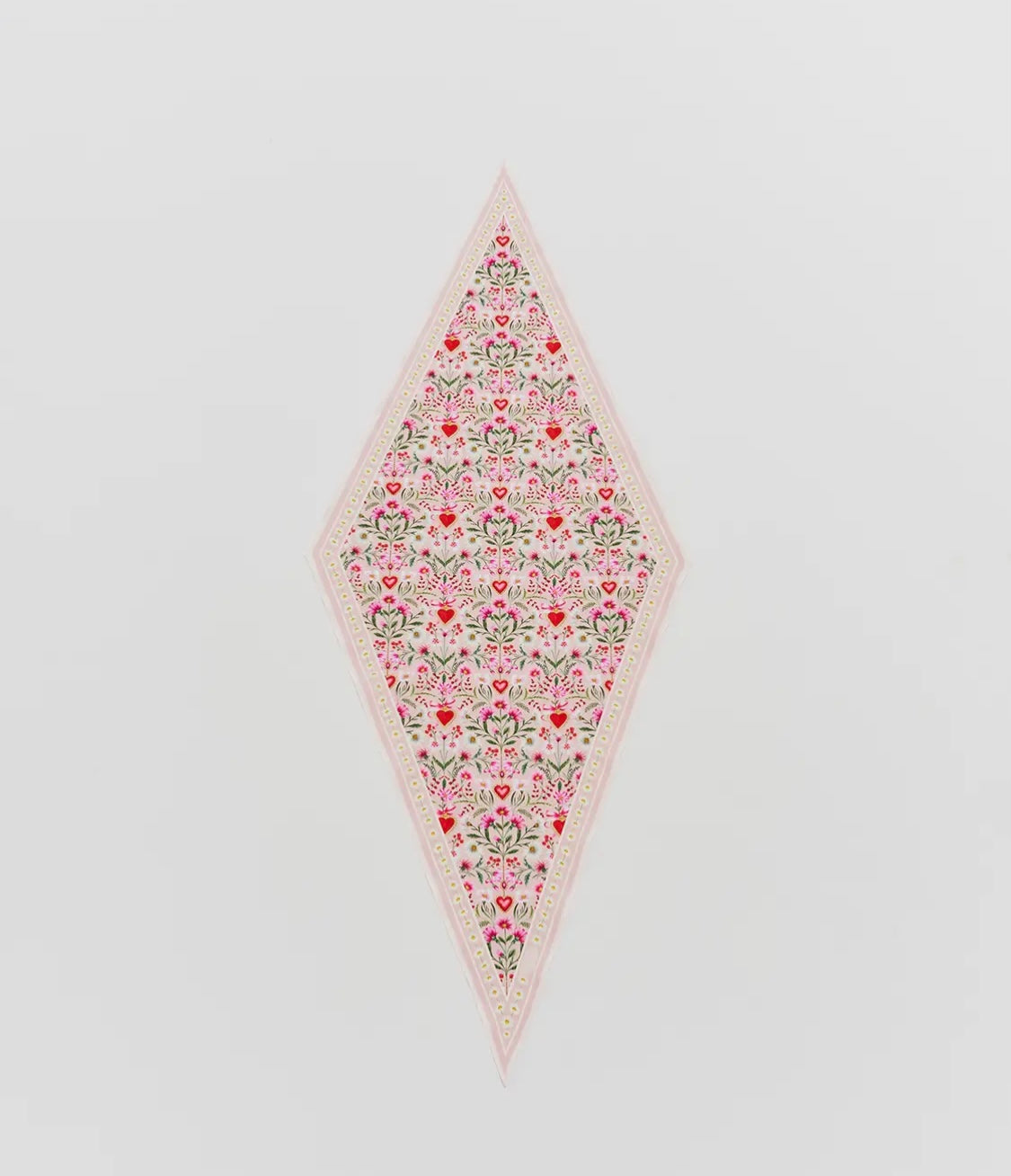 Pink Floral Heart Triangle Scarf