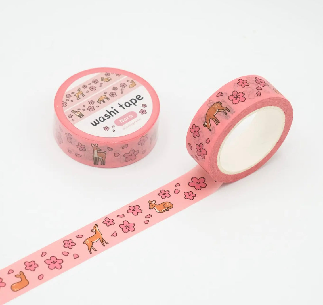 Nara Deer Cherry Blossom Washi Tape