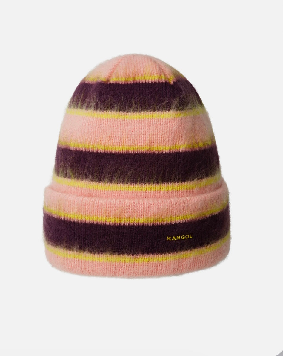 Fuzzy Stripe Beanie