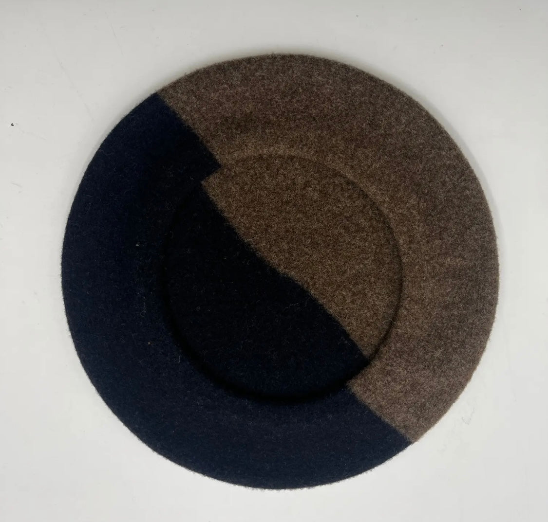 Duo Beret Brown Navy