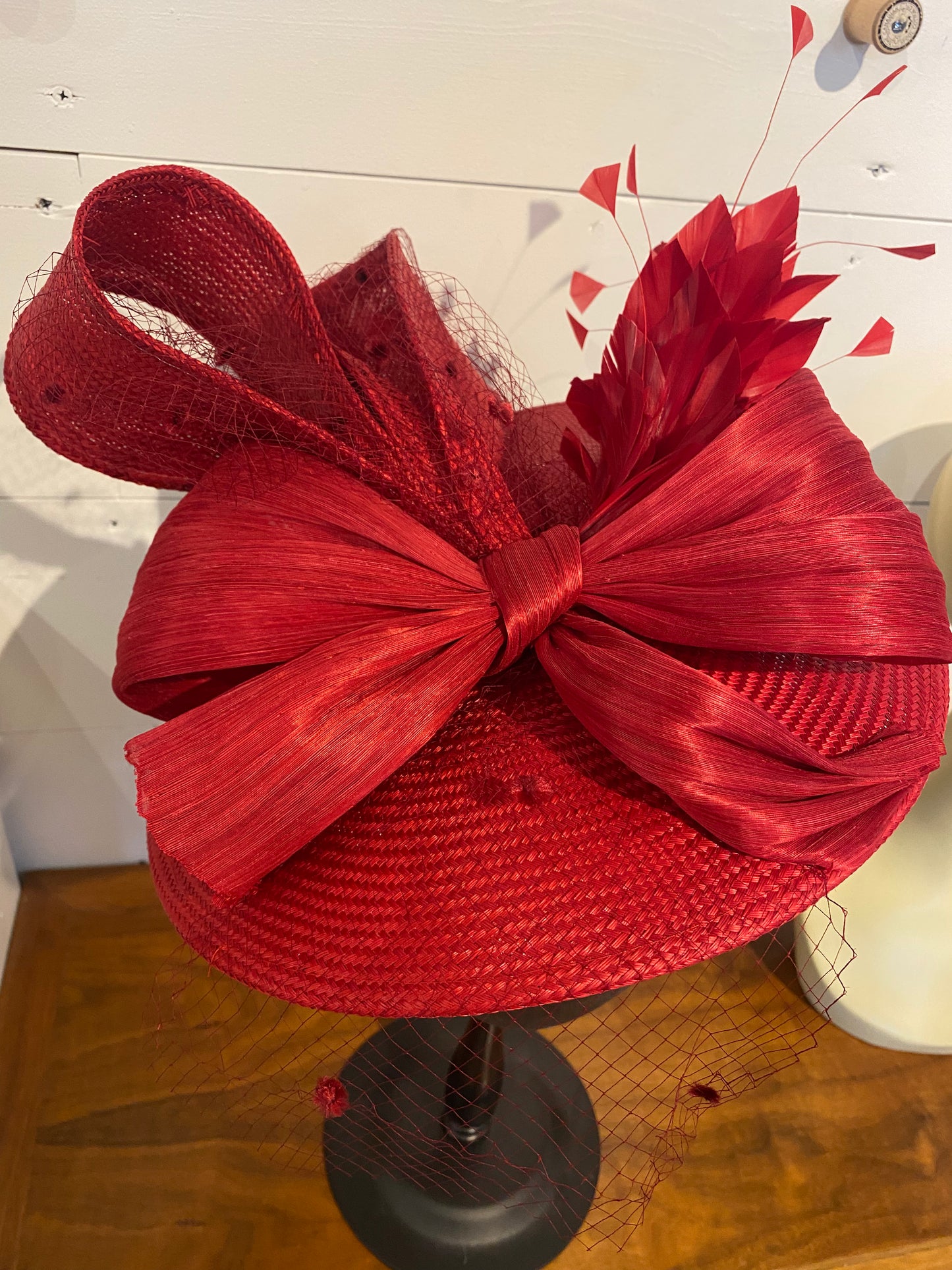 Red Saucer Derby Hat