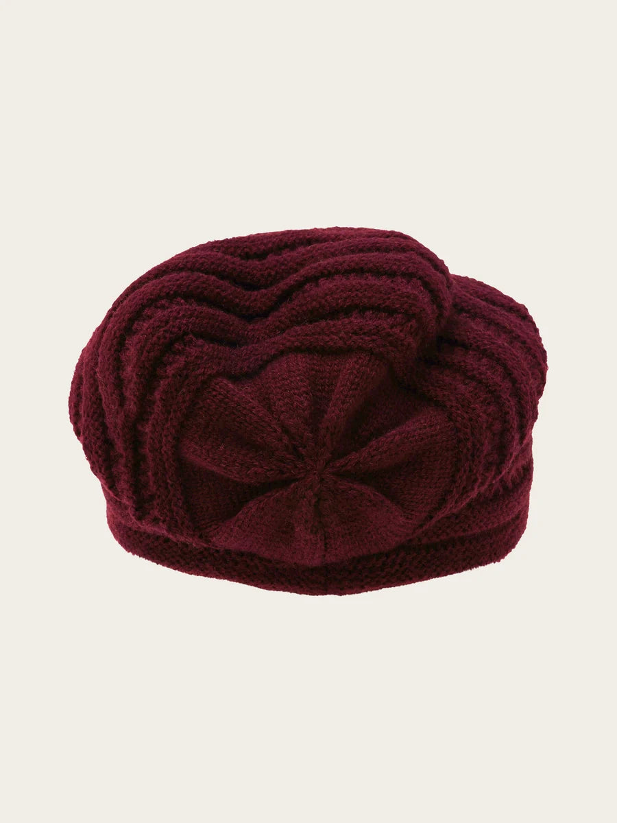Loevenich Knit Hat with Knitted Brim Wine