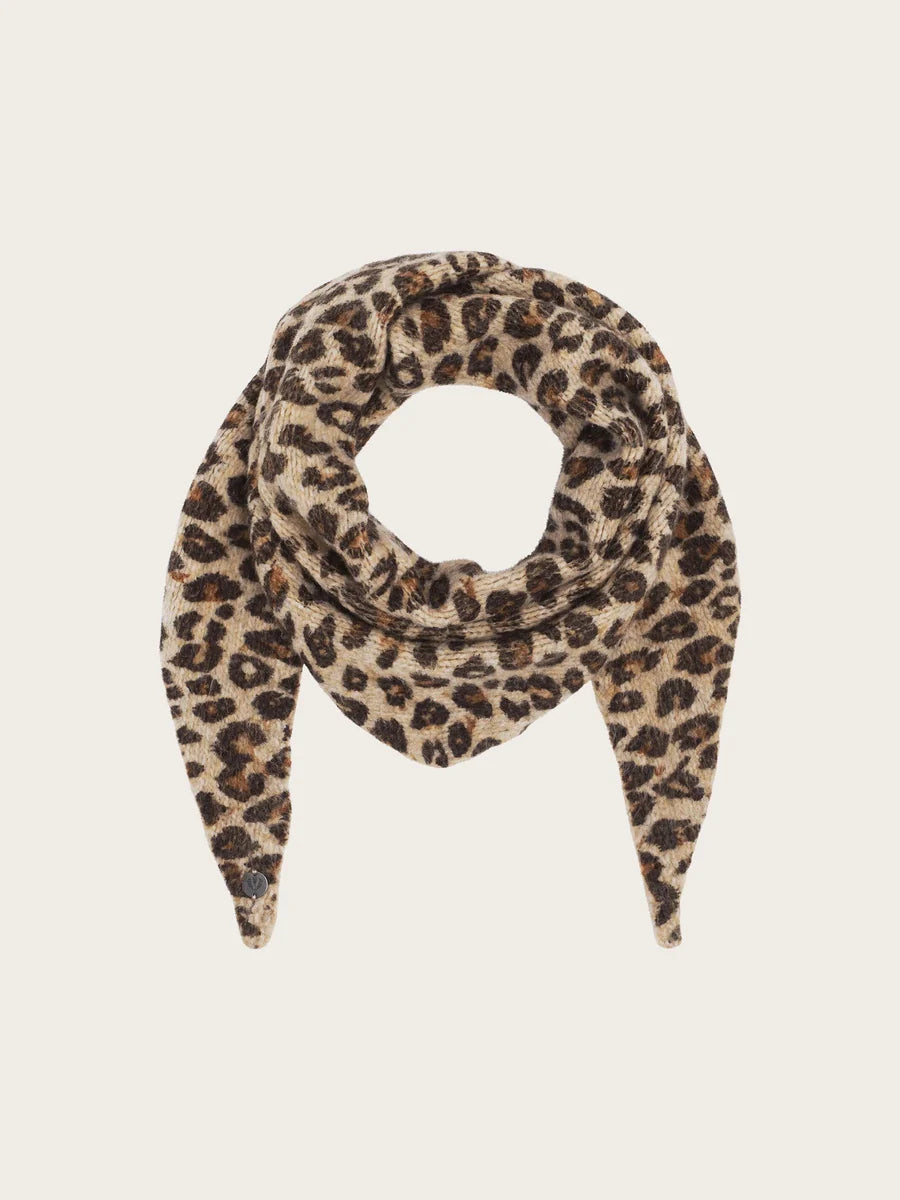 Fraas Cosy Triangular Leopard Scarf