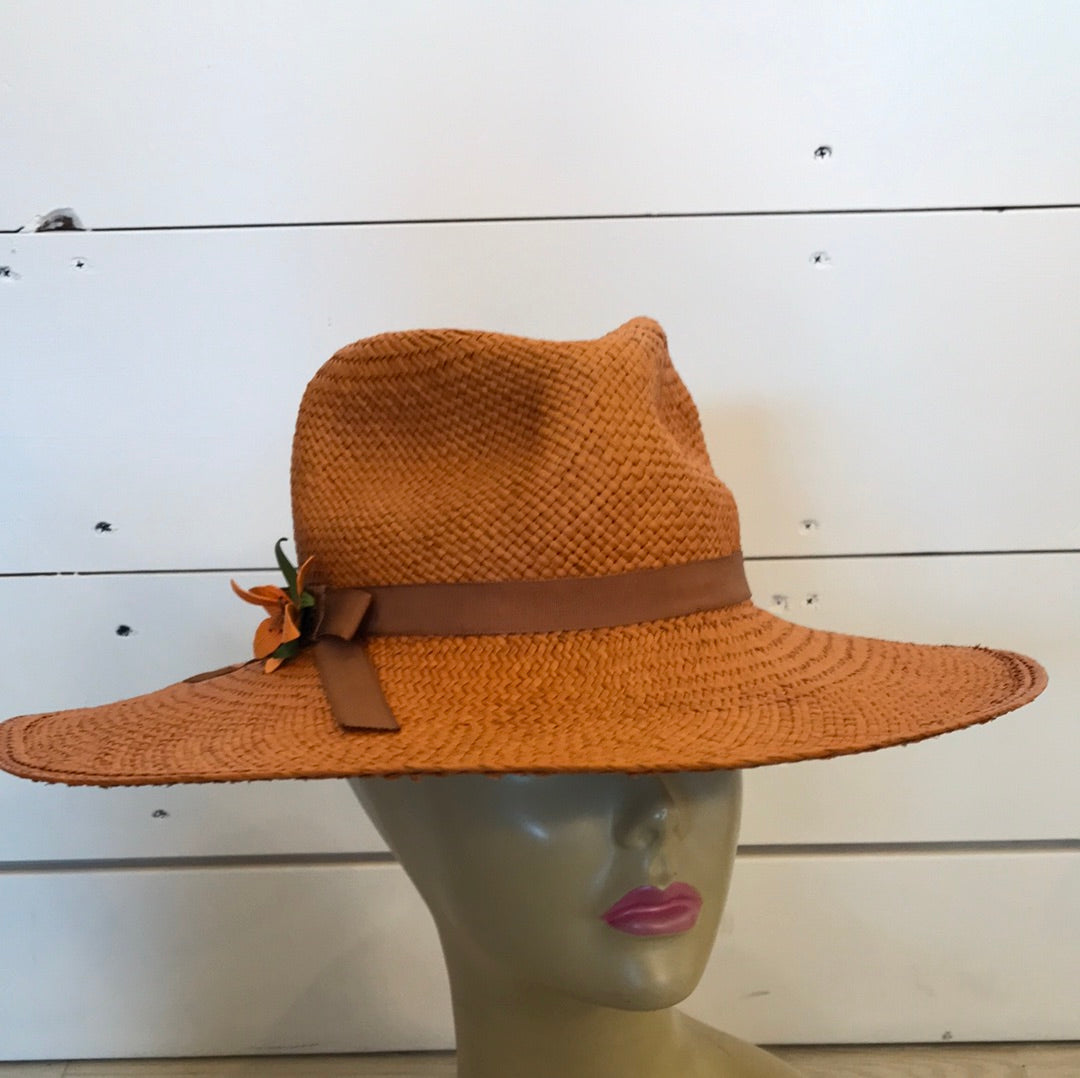 Pumpkin Panama Straw Fedora