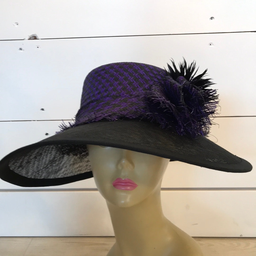 Black + Purple Derby Hat
