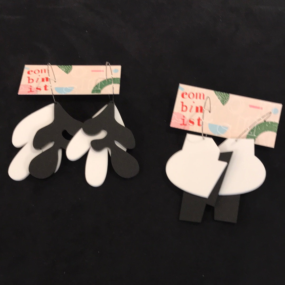 Artist UNTITLED B&W Hoop Earrings I & II