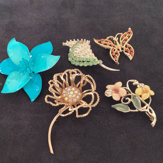 Vintage Flower Brooches