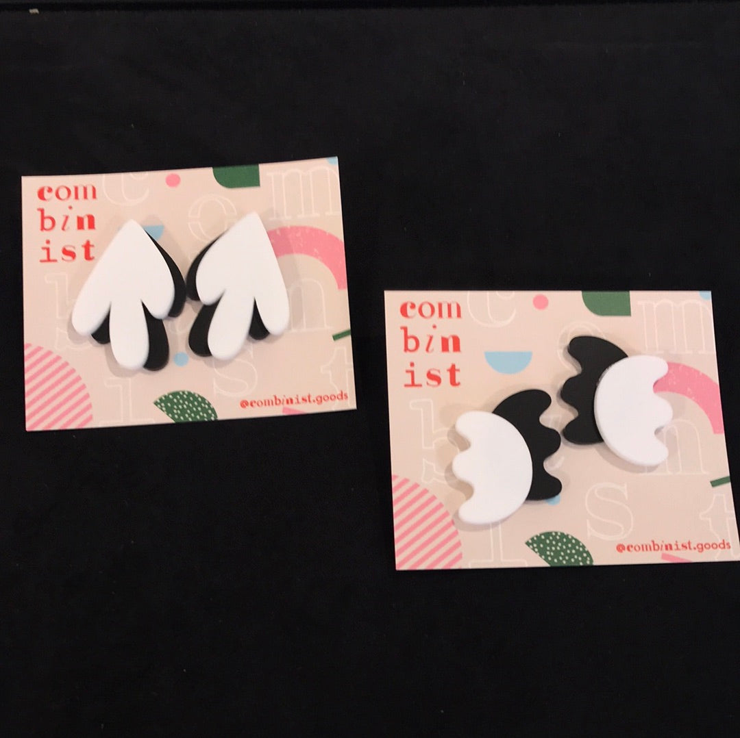 Artist UNTITLED B&W Stud Earrings I & II