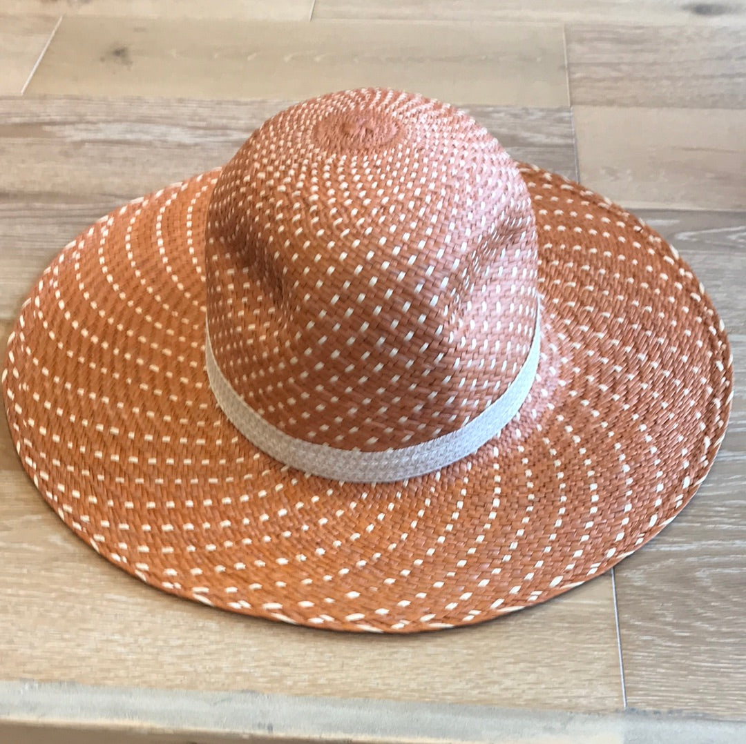 Tan + Natural Panama Straw Sun Hat 61 cm