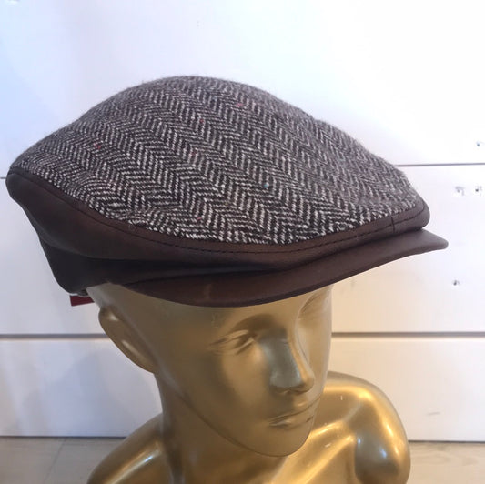 Ivy Cap with Leather Tweed