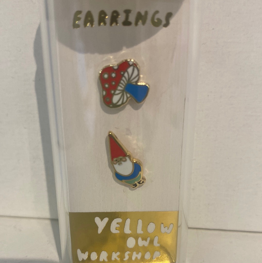 Yellow Owl Earrings studs