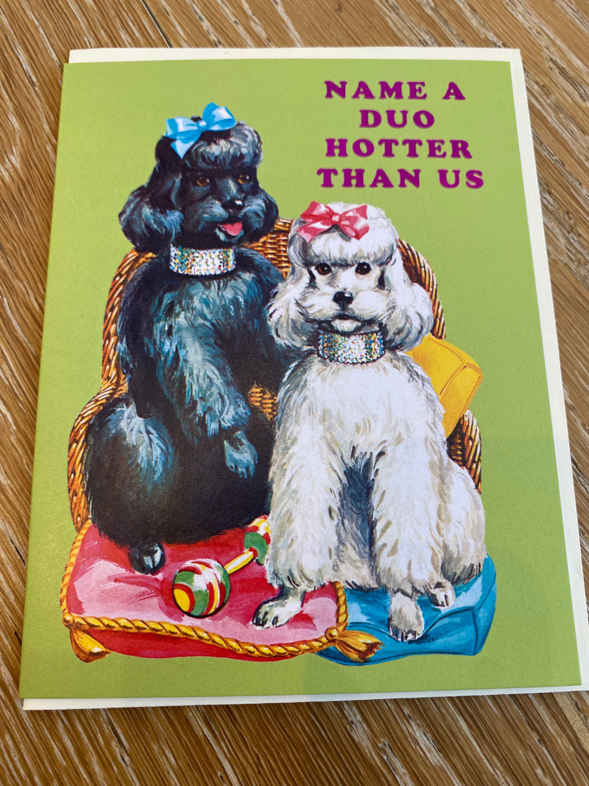 Hot Duo Poodles Greeting Cards