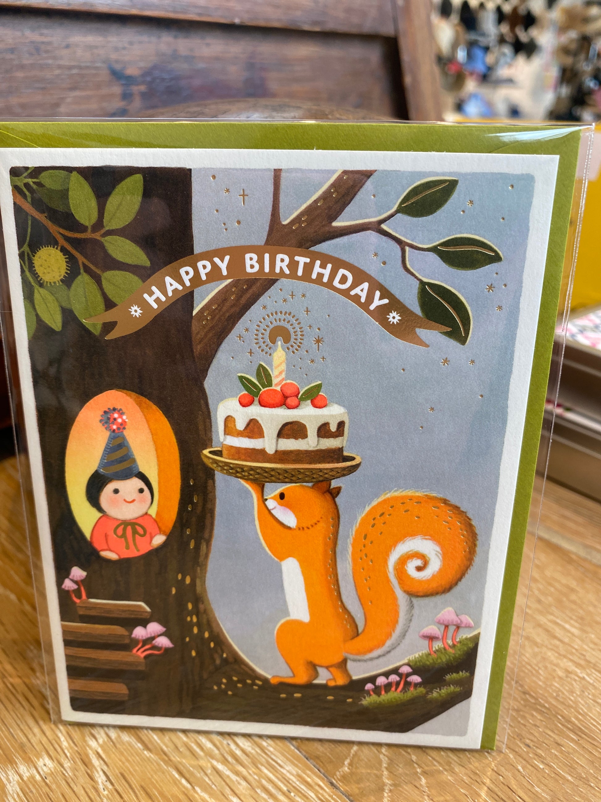 Squirrel’s Cake Birthday Greeting Card