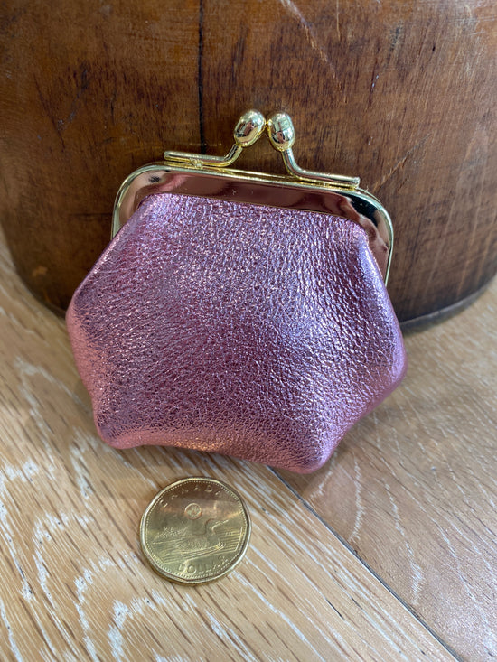 Retro Leather Mini Purse Rose