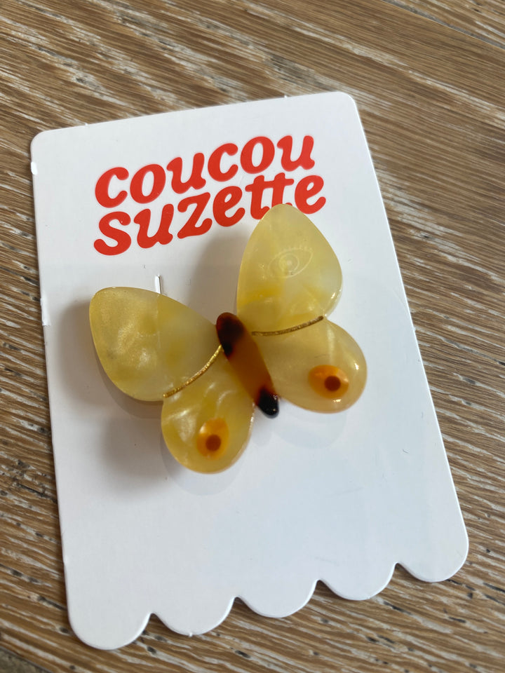Yellow Butterfly Hair Clip