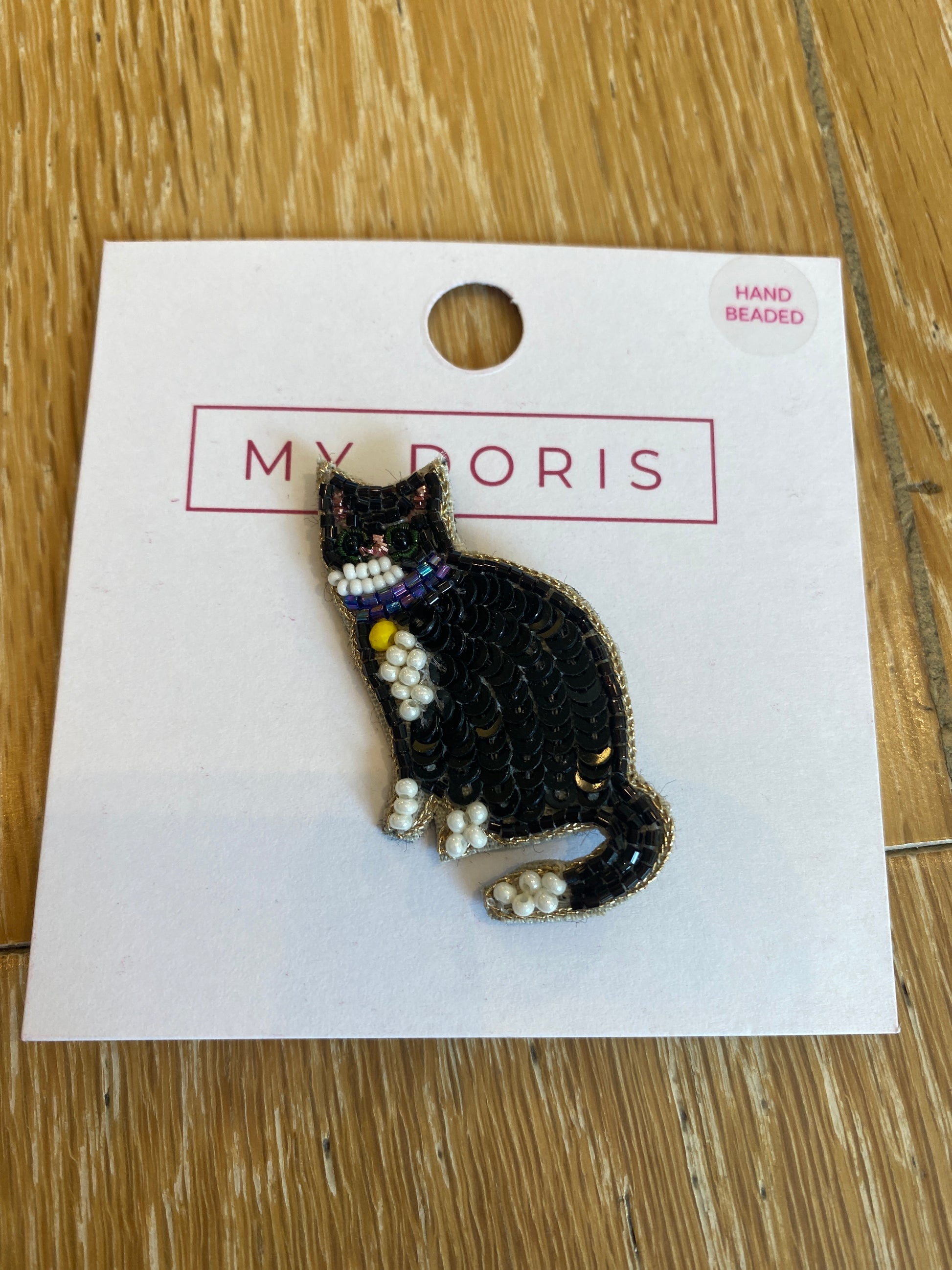 Black and White Cat Brooch