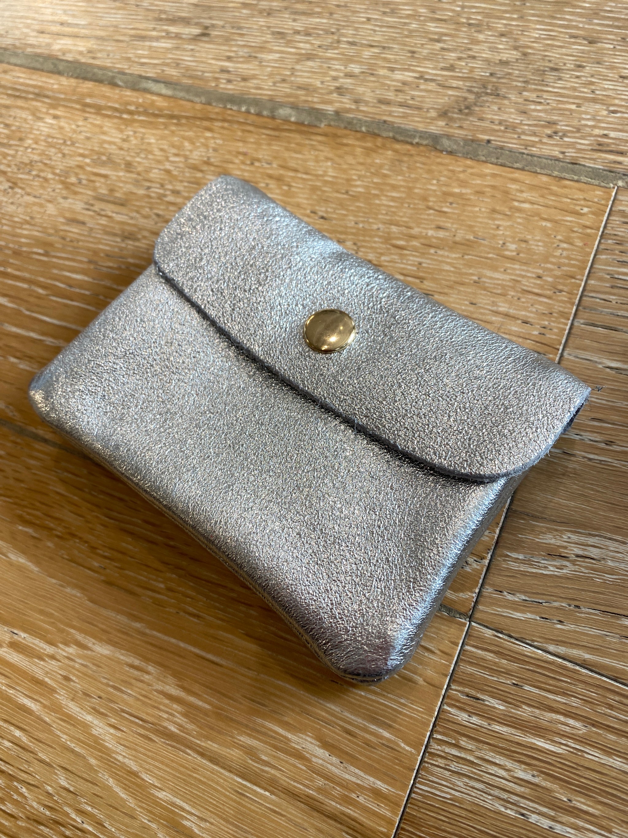Leather Wallet Silver