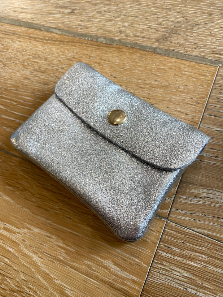 Leather Wallet Silver