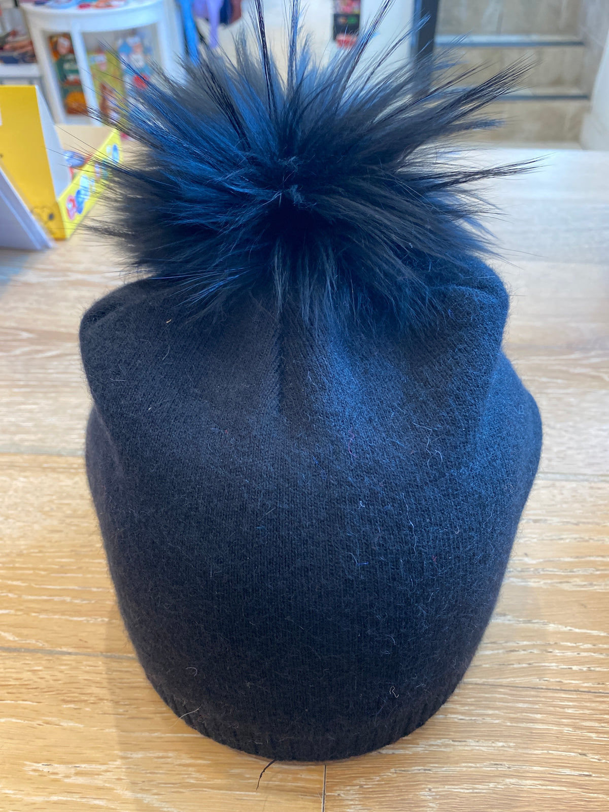Evelyn Beanie with Real Fur Pom Pom