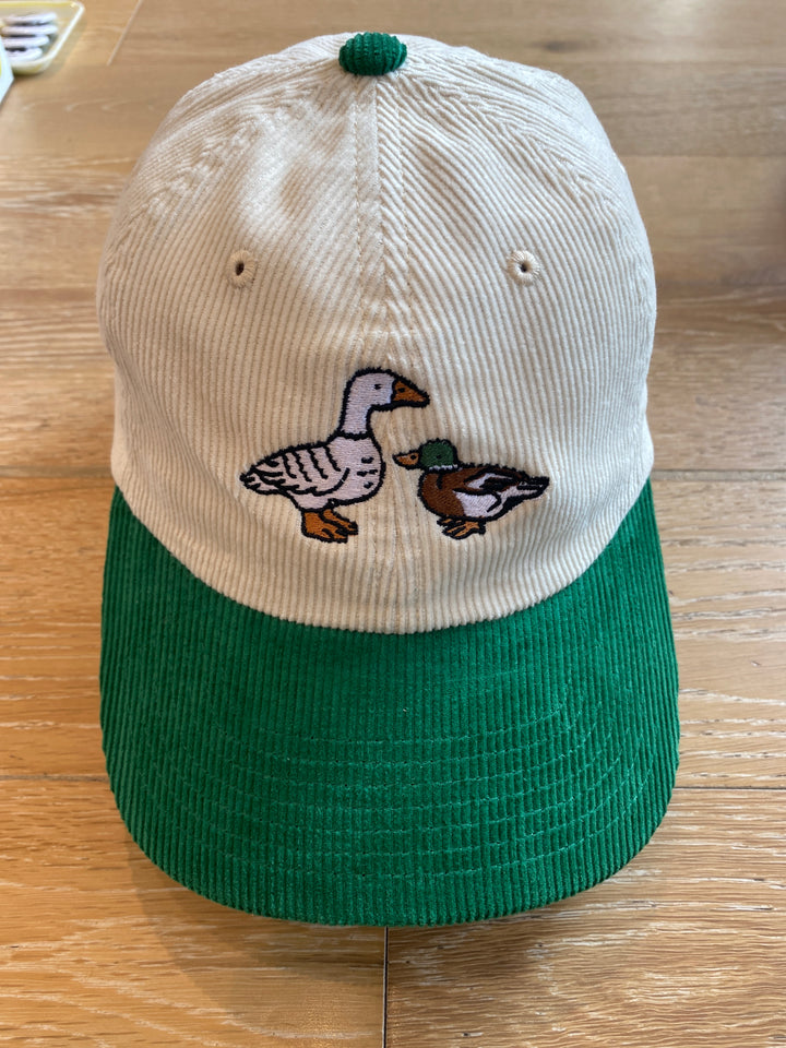 Fowl Two-Tone Corduroy Ball Cap Emerald Cream