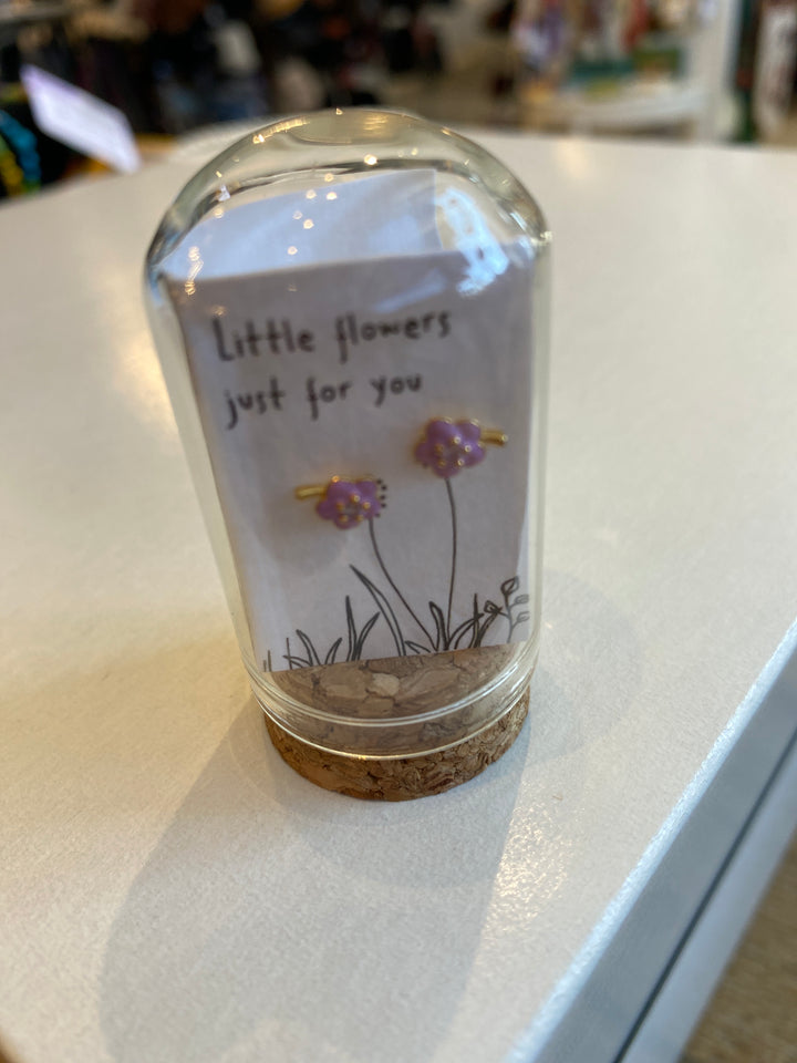 Little Flowers Just For You Purple Stud Earrings