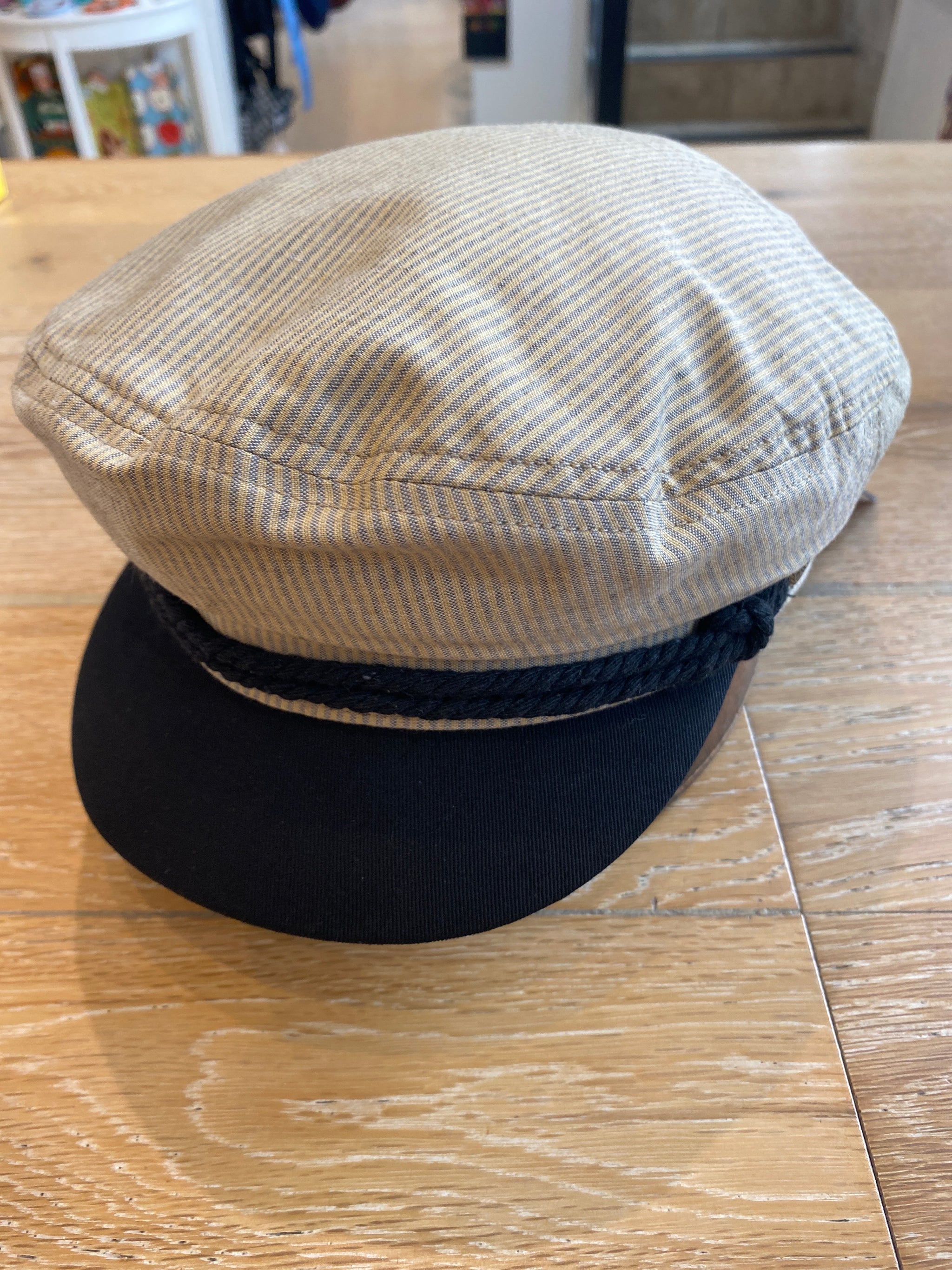 Fiddler Cap Khaki Stripe/Washed Black