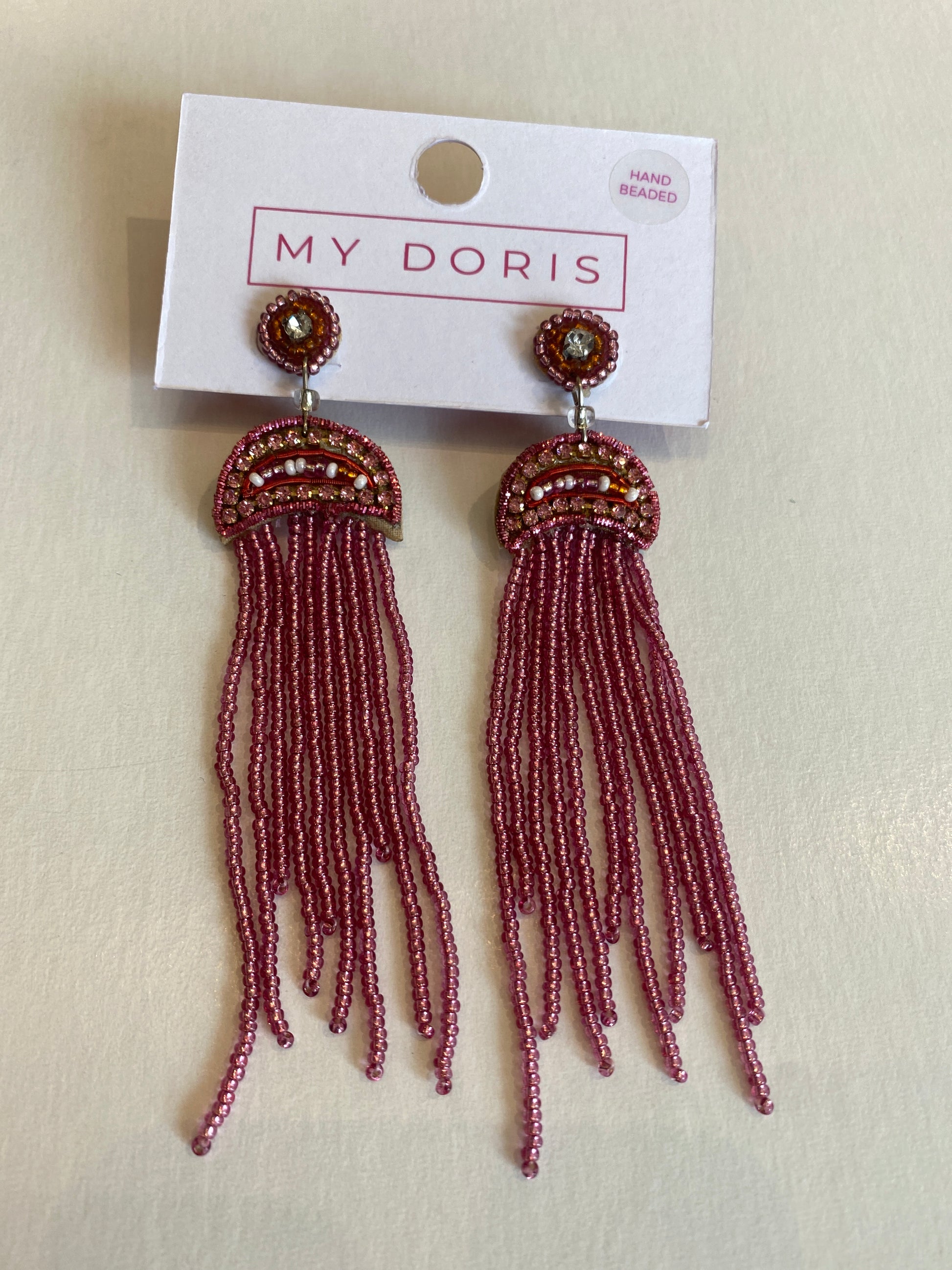 Beaded Pink Jellyfish Earrings