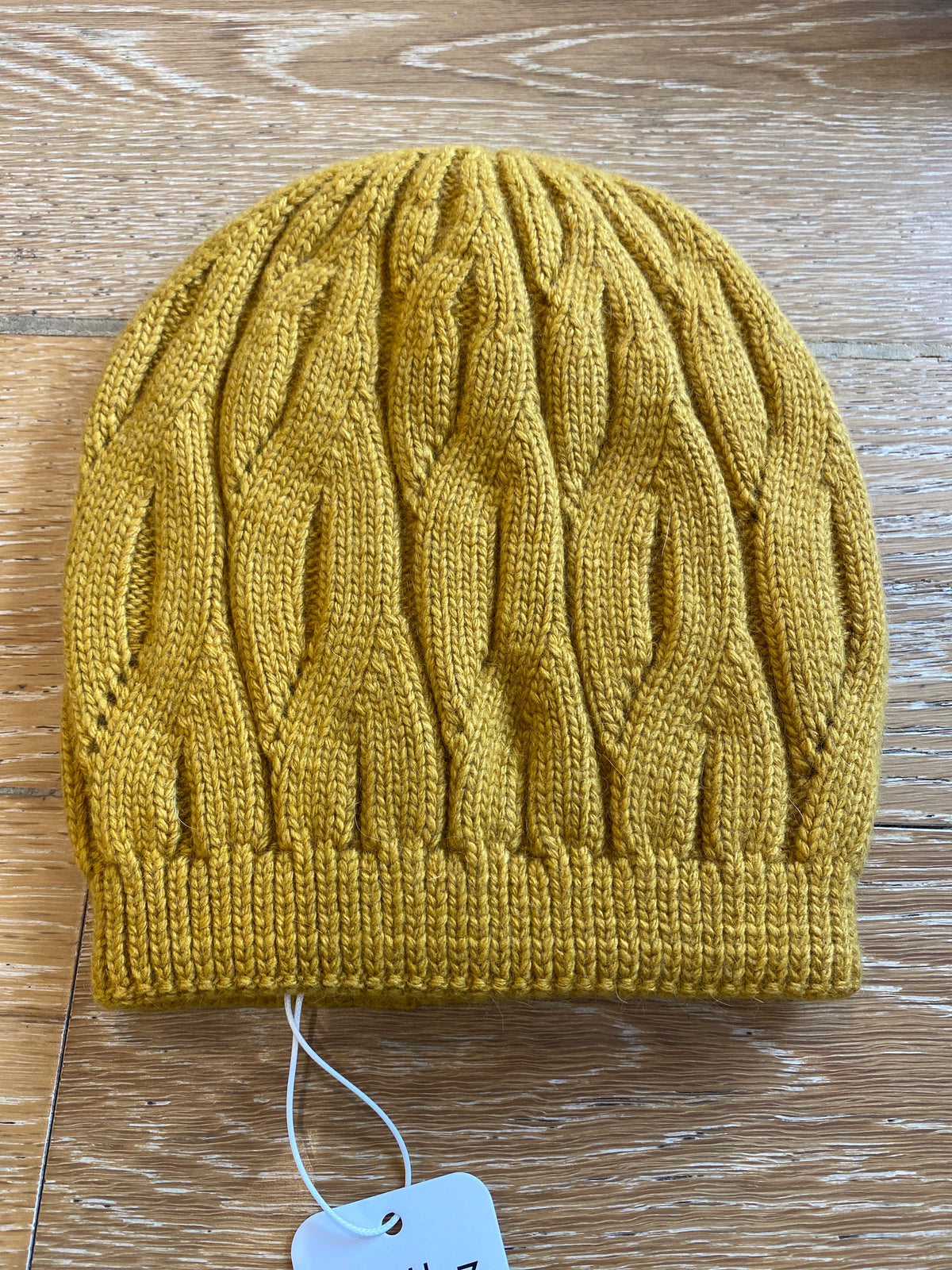Cable Knit Beanie Mustard