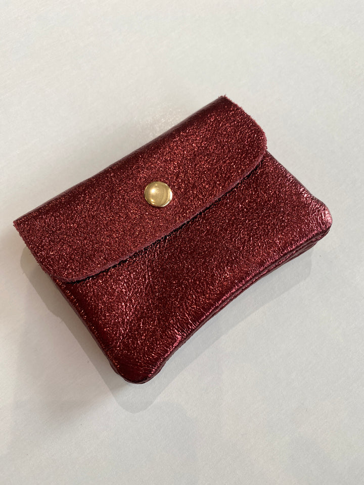 Leather Wallet Coin Purse Burgundy