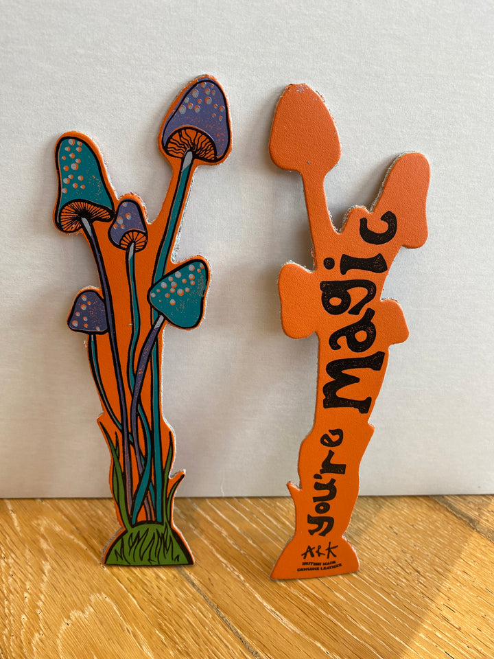 You’re Magic Mushroom Orange Leather Bookmark