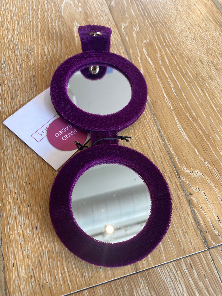 Purple Flower Compact Mirror