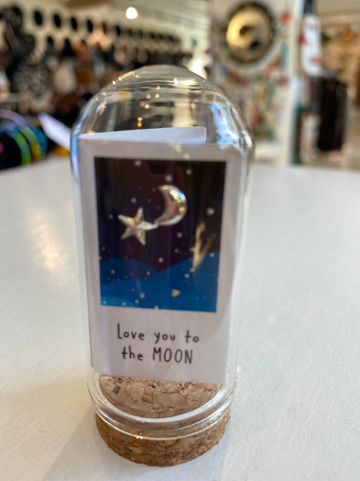 Love You to the Moon Silver stud Earrings
