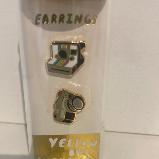 Yellow Owl Earrings studs
